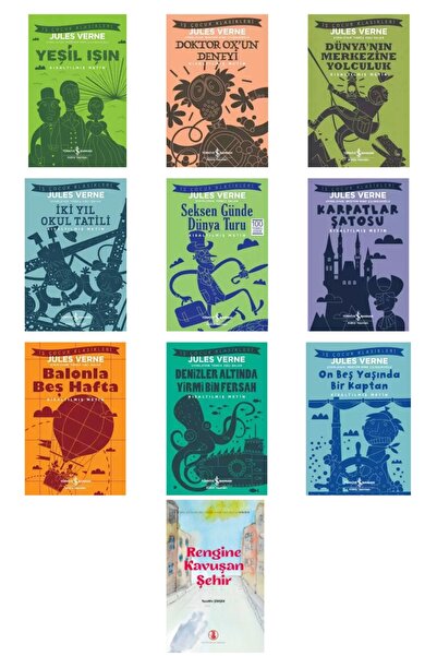 TÜRKİYE İŞ BANKASI KÜLTÜR YAYINLARI Jules Verne kitap set Kısaltılmış Metin (...