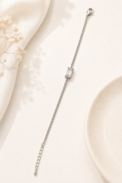 Archhazel Jewelery Baguette Stone Steel Bracelet