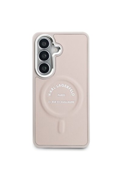 Karl Lagerfeld Embossed RSG Logo MagSafe Cover for Samsung Galaxy S26, Pink