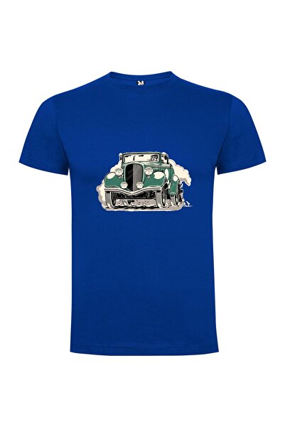 iLovePrints Green Roadster Illustration Tshirt