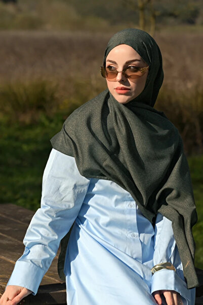 Madame Polo شال ممتاز ذو وجهين بنمط الفهد - أخضر