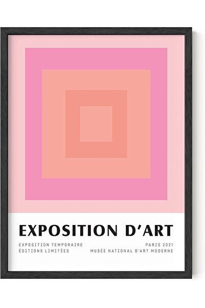 ESSESORIES Exhibition Danish Pastel Pink Geometric Aesthetic Poster Wall Art ...