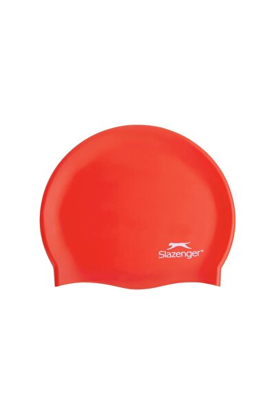 Slazenger Swimming Cap Silicone Sn00 Red (Pvc Zipper Bag)