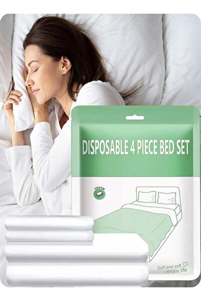 Generic Disposable Bed Sheets for Travel, Portable Disposable Bedding Set wit...