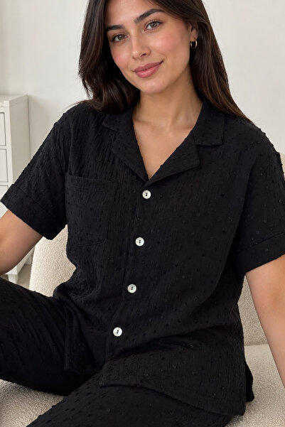 FH Living Kadın %100 Pamuk 2 Kat Müslin Pijama Takımı