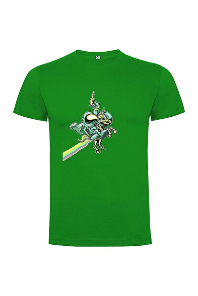 iLovePrints Galactic Skeleton Skateboard Ride Tshirt