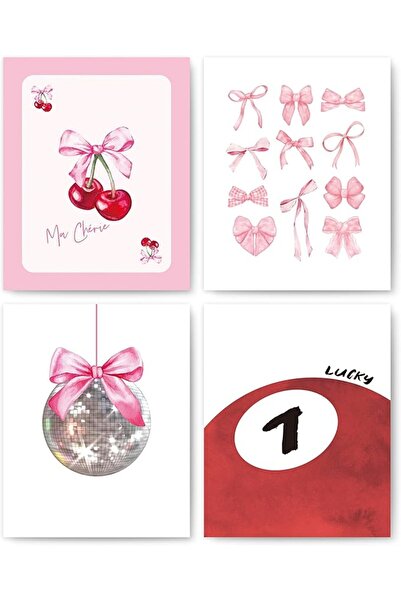 ESSESORIES Okaxscm Pink Coquette Trendy Preppy 4 Coquette Aesthetic Poster Wa...