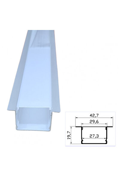 DELIGHT Profil Banda LED, DL66939, Montaj Incastrat, Aluminiu, 2 M, 1 buc
