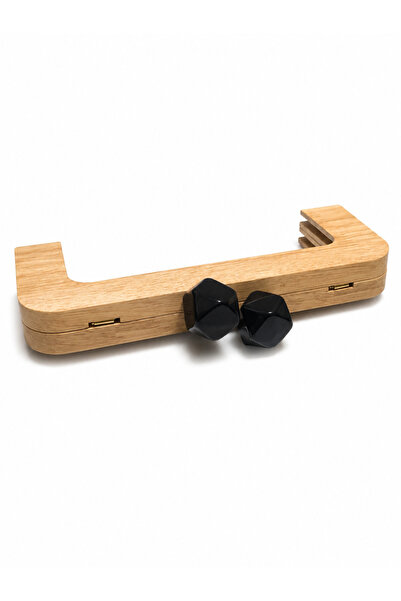 Kardelux 20cm Ahşap Düz Boncuklu Çanta Kulpu- Mıknatıslı ve Vidalı Çanta Sapı...
