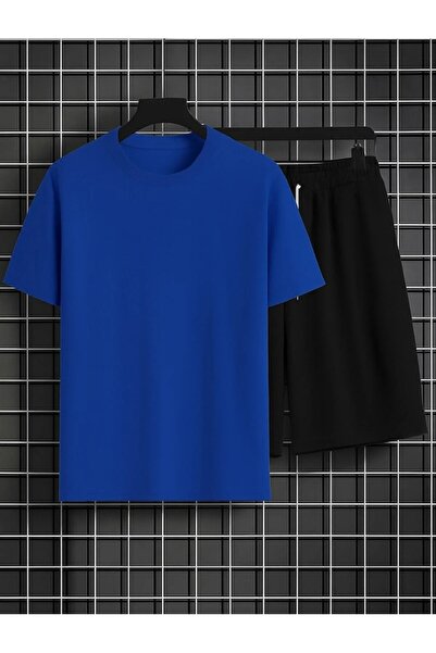 Gutsy T-Shirt Shorts Thin Summer 2-Piece Combination Unprinted Women's / Men'...