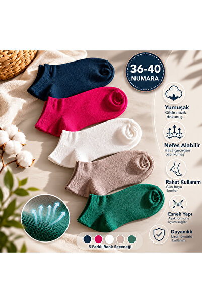 ECVATORLİNE Unisex Cotton Short Socks 5 Pairs Breathable Casual Sneaker Socks...