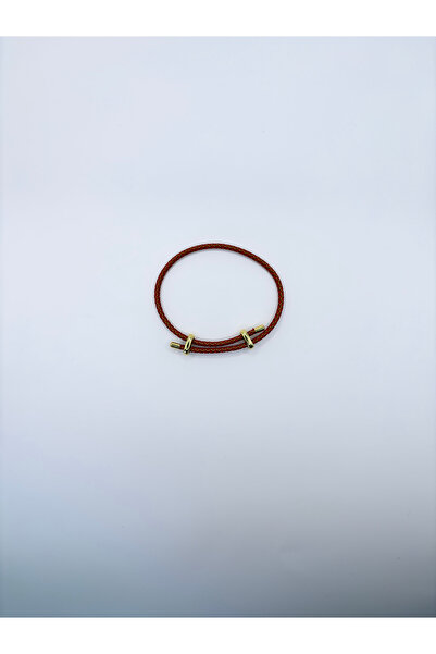 MAREM Adjustable Knitted Drawstring Gold Detailed Women's Bracelet