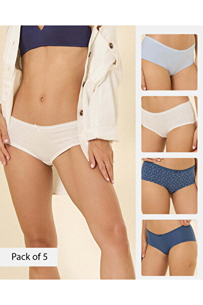 REDTAG Women's 5-Pack Assorted Solid Boyleg Briefs