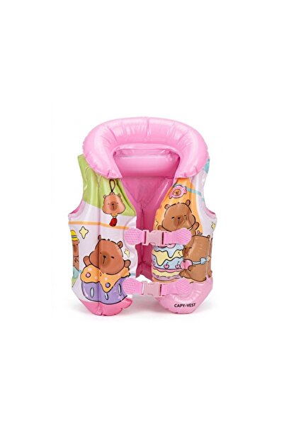 Empressco Çocuk Can Yeleği 2-4 Yaş Kapibara Desenli 12-25 kg Taşıma Yüzme Yar...