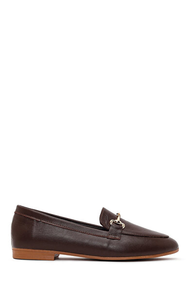 Derimod Women's Brown Buckle Leather Classic Loafer 26Afd334118