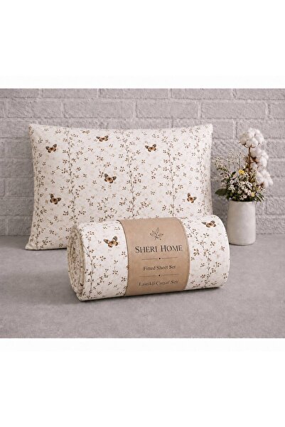 Sheri Home Lastikli Çarşaf Seti %100 Pamuk Yumuşak Dokulu-Kaymaz Tam Geçmeli ...