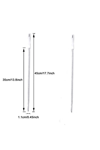 Choice1 2pcsWhite Pipe Dredging Brush Bathroom Hair Sewer Sink Cleaning Brush...