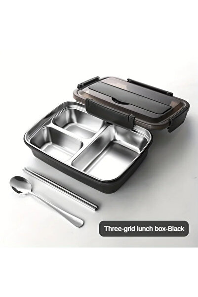 choice2 black Leak-Proof Stainless Steel Lunch Box With 3/4 Compartments - Du...