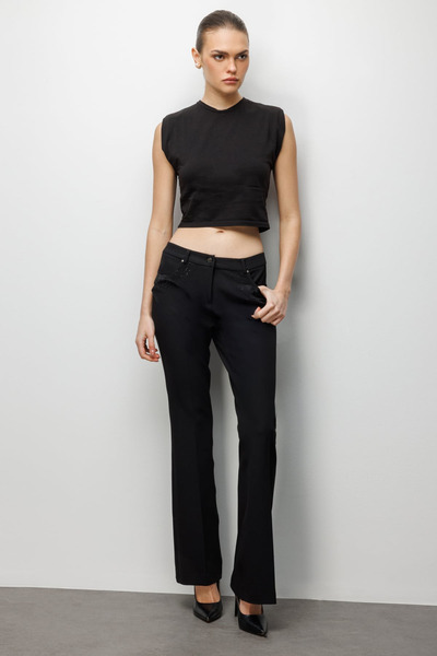 Ekol Spanish-Style Trousers with Stone-Embellished Pockets