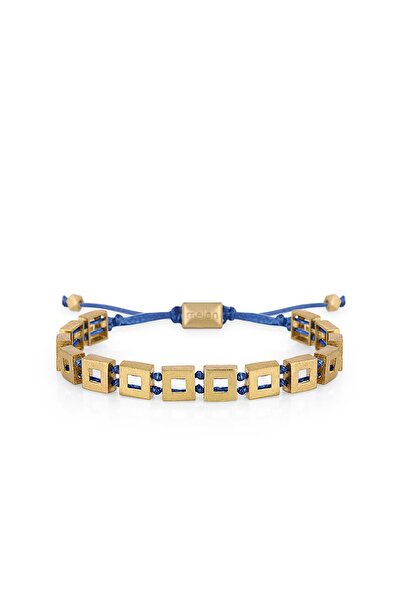 FRNCH Gold Square Blue Bileklik