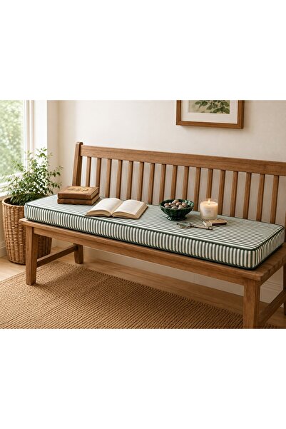 shules collection Country Yeşil Çizgili Premium Duck Kumaş Bank Minderi – İpl...