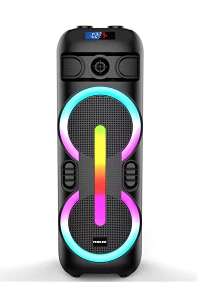 Nikai Multimedia Party Speakers Rechargeable, 30W, 2x 8inch Subwoofer, Blueto...