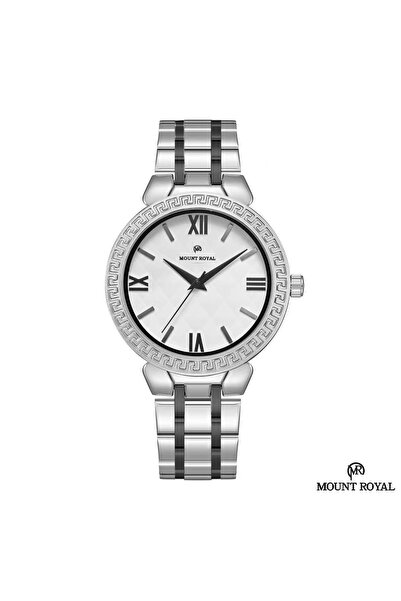 MOUNT ROYAL Mont Royal Men's Watch Steel Silver Case with Black Dial and Whit...