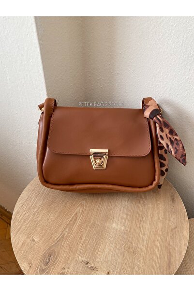 Petek Collection Scarf Detail Lock Closure Shoulder Bag