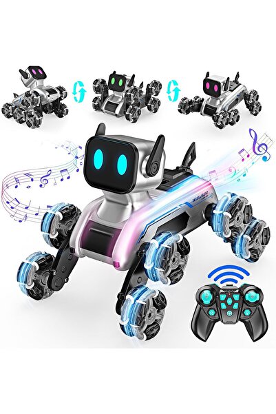 PLAYZO روبوت على شكل كلب مع جهاز تحكم عن بعد ووحدة تحكم