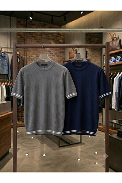 zs zaos fashion 2-Pack Advantageous Set Men's Basic Knitwear T-Shirt 100% Cot...