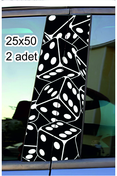 ESLEM Car Post Coating Foil Luck Diamond Patterned Black and White Vehicle Do...