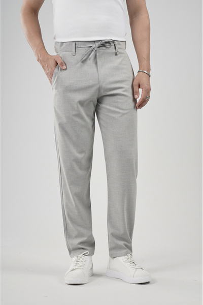 Butik Trend Biz Skinny Fit Waist Tie Fabric Trousers