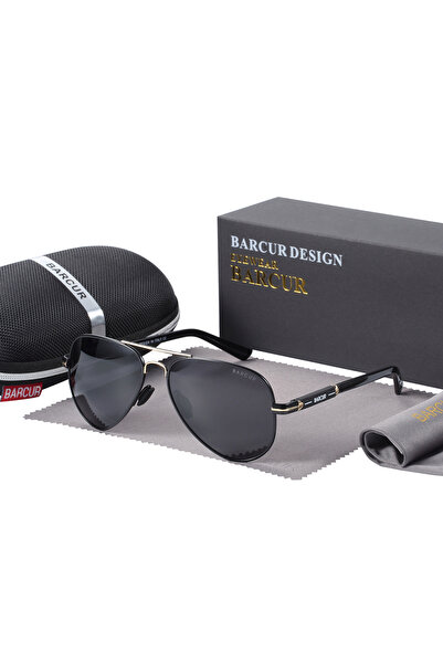 Choice3 BARCUR Original Gold Gray BARCUR Men Sunglasses Pilot Polarized Sun g...