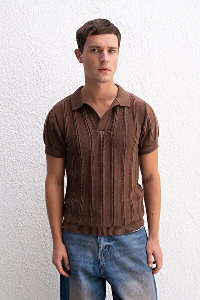 Hiccup GIESTO Tricou polo bărbătesc din bumbac, texturat
