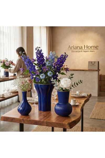 IKEA Set de 3 vaze aurite albastru închis