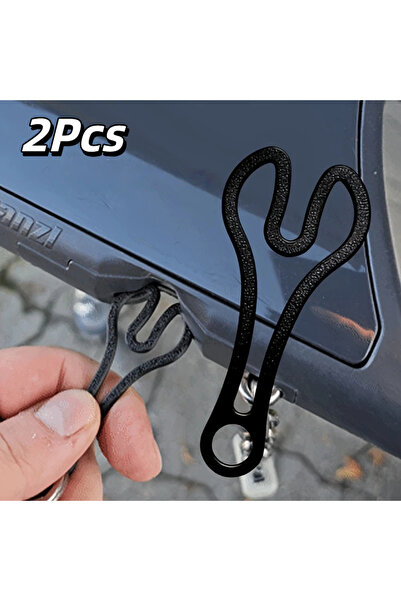 Choice black 2-piece shopping cart token keychain, detachable shopping cart c...