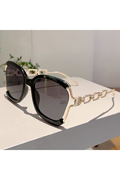 Choice1 Black New Chic Square Fashion Glasses, Gradient Lens, Detachable Faux...