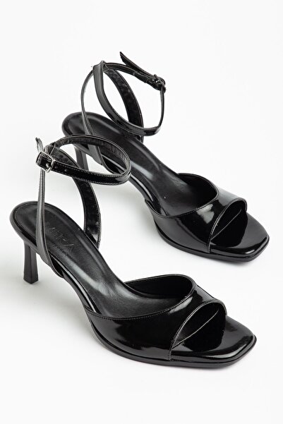 Hayalimdeki Ayakkabı Luumi Cross-Strapped Black Patent Leather Single-Strappe...