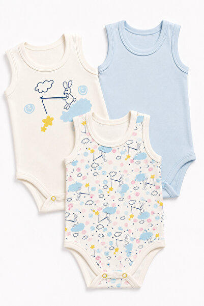 Babyhola 3-Piece Baby Snap-On Undershirt Badi Bö Cute Ghost Patterned 3681