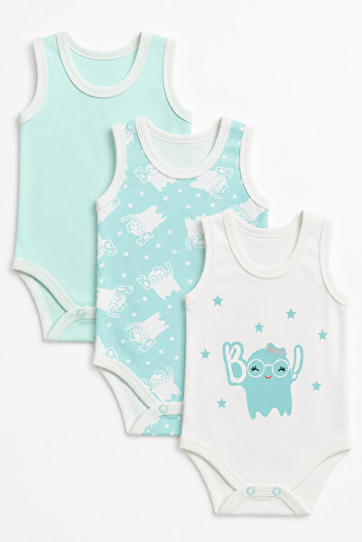 Babyhola 3-Piece Baby Snap-On Undershirt Badi Bö Cute Ghost Patterned 3681