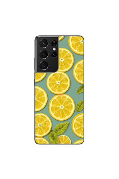 OEM Калъф, съвместим със Samsung Galaxy S21 Ultra, силиконов гел TPU, с десен...