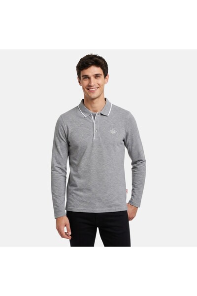 Lee Cooper Tricou polo,maneca lunga, croi slim ,din bumbac
