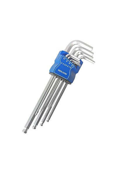 Hırdavat Alyan Wrench Set 9 Pieces Metric Ball Head Hardened and Unbreakable ...