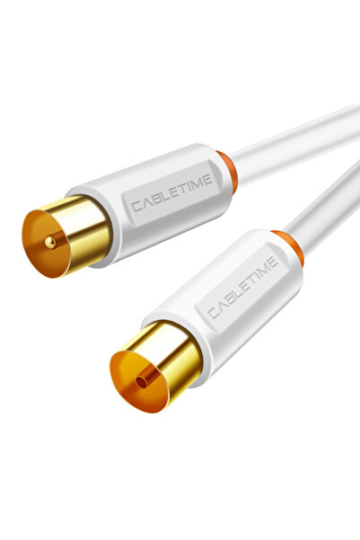 Cabletime καλώδιο κεραίας CT-AV101, 75 Ohm, 2m, λευκό