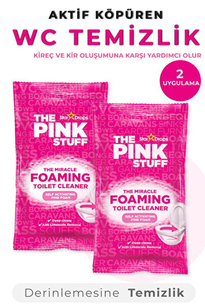 ThePinkStuff Mucizevi Köpüren Tuvalet Temizleyici Köpük 2x100gr– Kendiliğinden Aktif Pembe Köpük-Kolay & Derin Temizlik