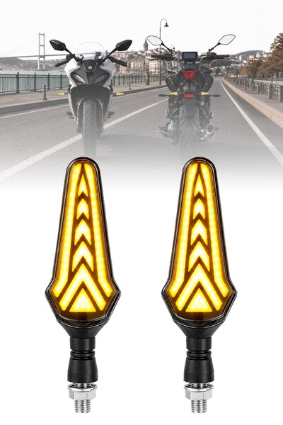 DEKOHOP Motosiklet LED Sinyal Lambası Universal DRL Kayan Sinyal Ve Gündüz Le...