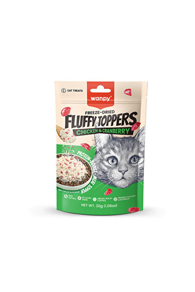 Wanpy Dondurularak Kurutulmuş Fluffy Toppers – Tavuk & Kızılcık - 30g