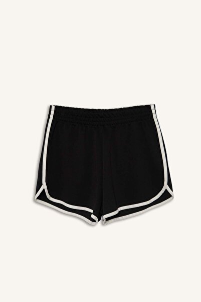 DeFacto Standard Fit Elastic Waist White Ribbed Sportsman Short Leg Red Short...