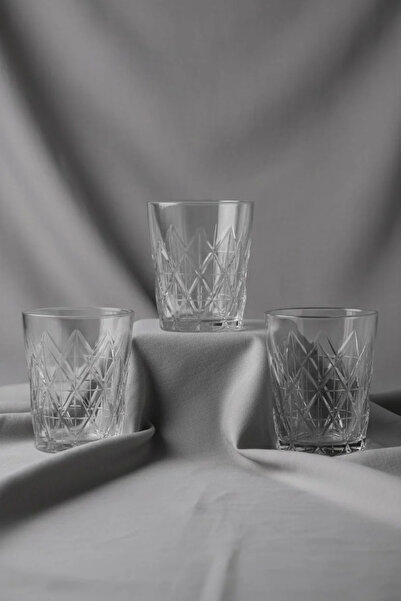 LAV Keops Prism Patterned 345 Cc Glass Cup |   Water and Soft Drink Glass 345 ml