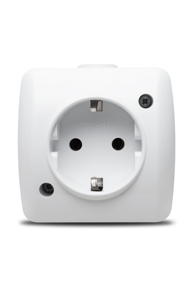 OEM Priza simpla, schuko, protectie copii, aplicata, gama Alsu, alb, Elbi